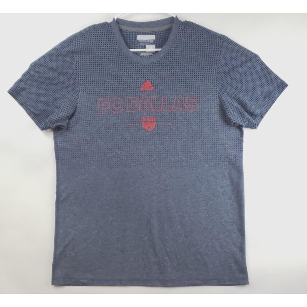 Adidas FC Dallas Shirt Mens Large Blue Climacool Aeorknit Short Sleeve Crew Neck